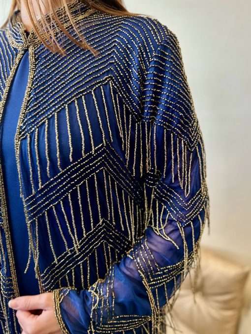 Cape Malika perlée Bleu